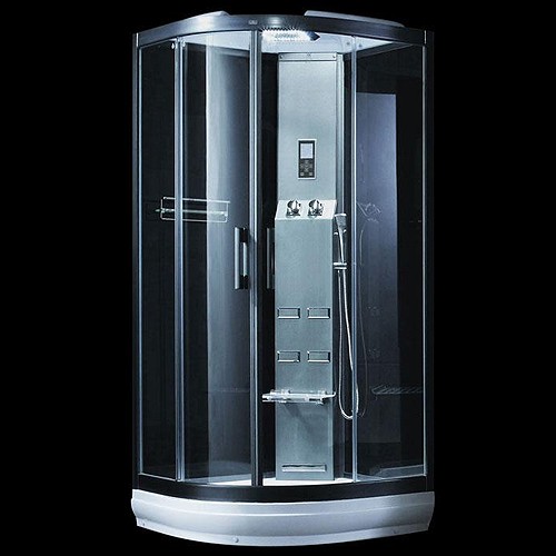 Larger image of Hydra Quadrant Steam Shower Enclosure With LED Lighting. 950x950mm.