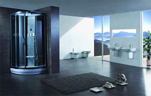 Example image of Hydra Quadrant Steam Shower Enclosure With LED Lighting. 950x950mm.