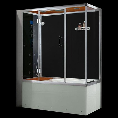 Larger image of Hydra Steam Shower Bath With Enclosure & Jets (Left Handed). 1650x850.