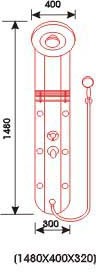 Technical image of Hydra Pro Torrens 6 Jet Shower Panel (Corner Mounting Only)