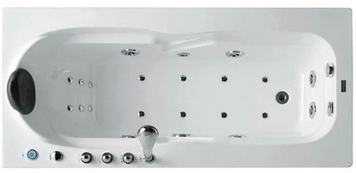 Example image of Hydra Corner whirlpool Bath With Bath Panels. 1710x830 (Left Handed).
