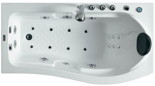 Example image of Hydra Corner Whirlpool Bath With Bath Panels. 1720x850 (Left Handed).