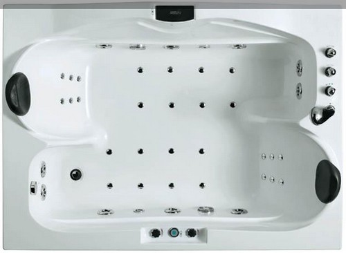 Example image of Hydra Large Back To Wall Whirlpool Bath With Panels. 1800x1300mm.