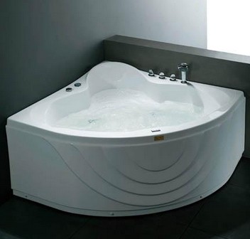 Example image of Hydra Corner Whirlpool Bath With Panel. 1300x1300mm.