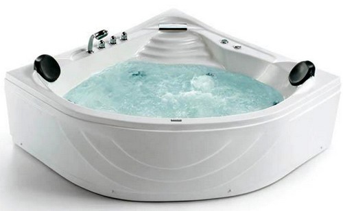 Larger image of Hydra Corner Whirlpool Bath With Panel. 1520x1520x600mm.