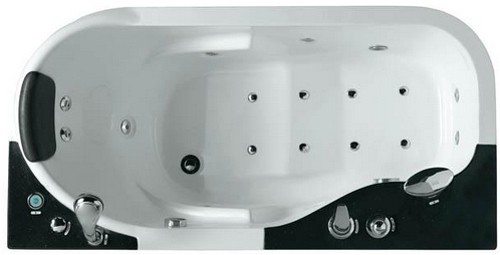 Example image of Hydra Back To Wall Whirlpool Bath & Panel. 1600x820mm (Left Handed).