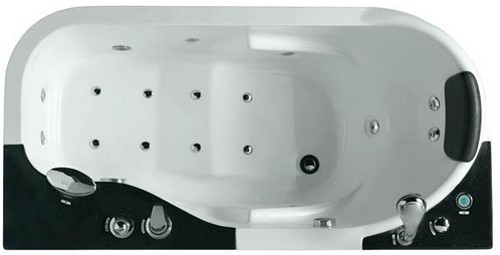 Example image of Hydra Back To Wall Whirlpool Bath & Panel. 1600x820mm (Right Handed).