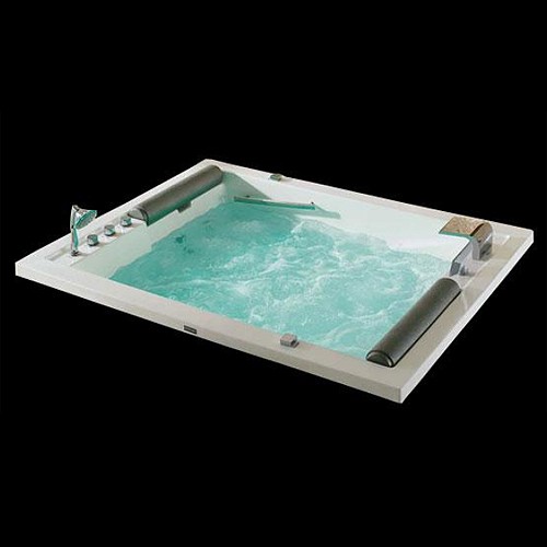 Larger image of Hydra Large Sunken Whirlpool Bath With Head Rests. 1900x1500mm.
