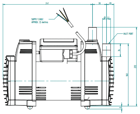 Technical image of Techflow Single Flow Centrifugal Pump (Positive Head. 1.3 Bar).