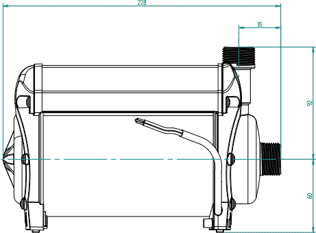 Technical image of Techflow Single Flow TP Centrifugal Pump (Positive Head. 2.0 Bar).