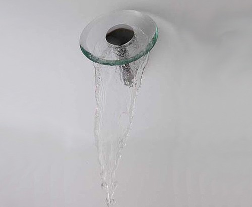 Larger image of Aqua1 Glass Waterfall Shower Head. 180mm.