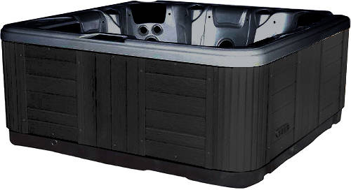 Larger image of Hot Tub Midnight Hydro Hot Tub (Black Cabinet & Yellow Cover).