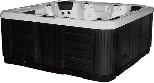 Larger image of Hot Tub Gypsum Hydro Hot Tub (Black Cabinet & Yellow Cover).