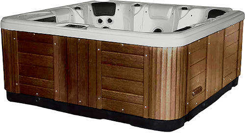 Larger image of Hot Tub Gypsum Hydro Hot Tub (Chocolate Cabinet & Grey Cover).