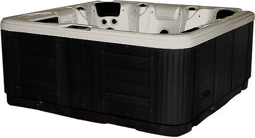 Larger image of Hot Tub Oyster Hydro Hot Tub (Black Cabinet & Yellow Cover).