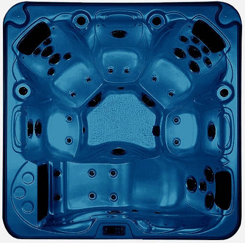 Example image of Hot Tub Blue Hydro Hot Tub (Black Cabinet & Brown Cover).