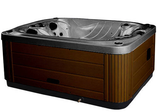 Larger image of Hot Tub Midnight Mercury Hot Tub (Chocolate Cabinet & Yellow Cover).