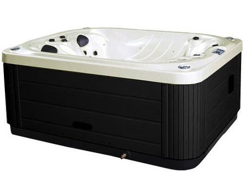Larger image of Hot Tub Pearl Mercury Hot Tub (Black Cabinet & Yellow Cover).