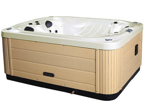 Larger image of Hot Tub Pearl Mercury Hot Tub (Light Yellow Cabinet & Gray Cover).