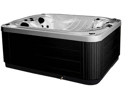 Larger image of Hot Tub Gypsum Mercury Hot Tub (Black Cabinet & Yellow Cover).