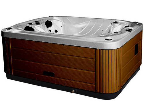 Larger image of Hot Tub Gypsum Mercury Hot Tub (Chocolate Cabinet & Yellow Cover).