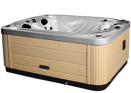 Larger image of Hot Tub Gypsum Mercury Hot Tub (Light Yellow Cabinet & Brown Cover).