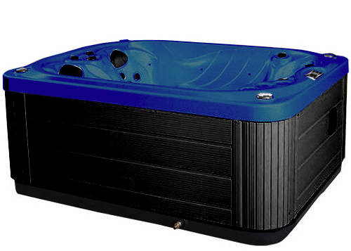 Larger image of Hot Tub Blue Mercury Hot Tub (Black Cabinet & Yellow Cover).