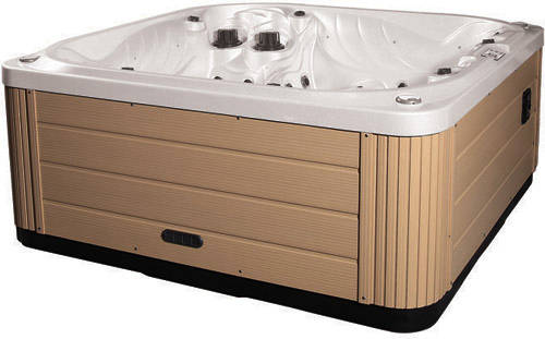 Larger image of Hot Tub White Neptune Hot Tub (Light Yellow Cabinet & Yellow Cover).