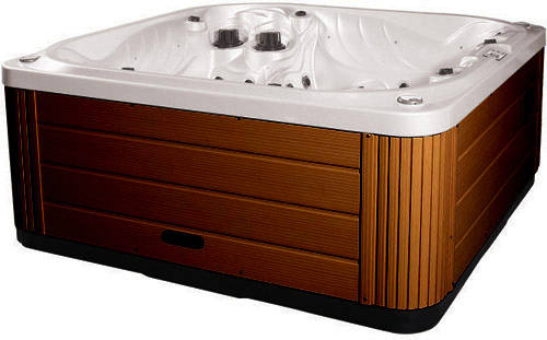 Larger image of Hot Tub White Neptune Hot Tub (Chocolate Cabinet & Brown Cover).