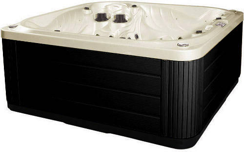 Larger image of Hot Tub Pearl Neptune Hot Tub (Black Cabinet & Gray Cover).