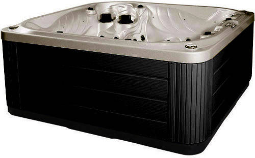 Larger image of Hot Tub Oyster Neptune Hot Tub (Black Cabinet & Yellow Cover).