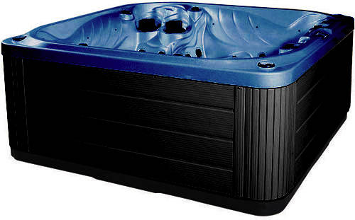 Larger image of Hot Tub Blue Neptune Hot Tub (Black Cabinet & Yellow Cover).