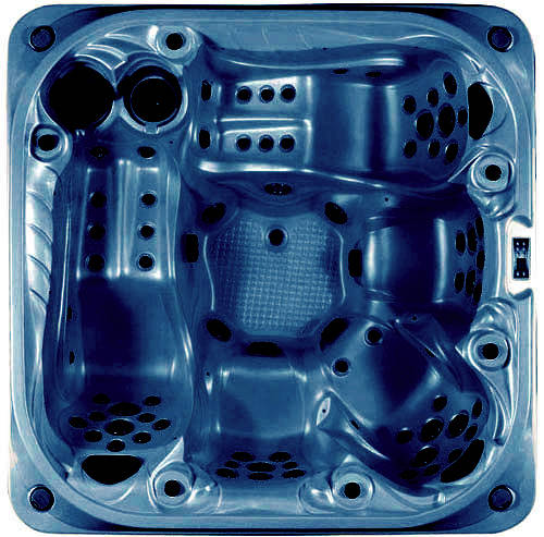 Example image of Hot Tub Blue Neptune Hot Tub (Black Cabinet & Yellow Cover).
