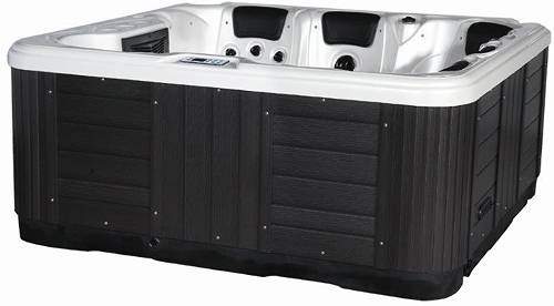 Larger image of Hot Tub White Ocean Hot Tub (Black Cabinet & Yellow Cover).