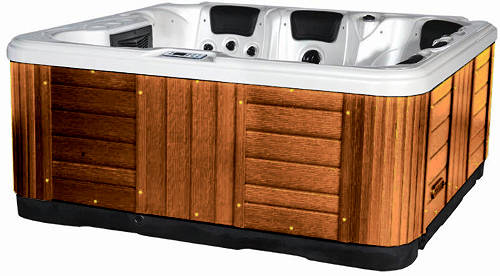 Larger image of Hot Tub White Ocean Hot Tub (Chocolate Cabinet & Brown Cover).