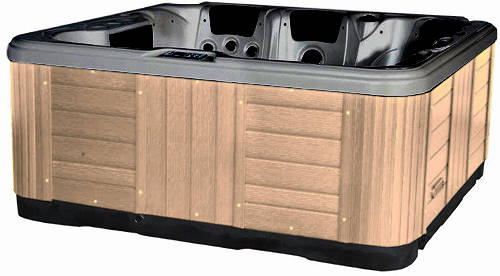 Larger image of Hot Tub Midnight Ocean Hot Tub (Light Yellow Cabinet & Brown Cover).