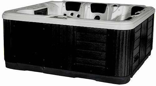 Larger image of Hot Tub Gypsum Ocean Hot Tub (Black Cabinet & Grey Cover).