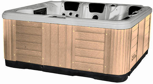 Larger image of Hot Tub Gypsum Ocean Hot Tub (Light Yellow Cabinet & Brown Cover).