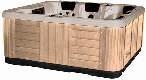 Larger image of Hot Tub Oyster Ocean Hot Tub (Light Yellow Cabinet & Brown Cover).