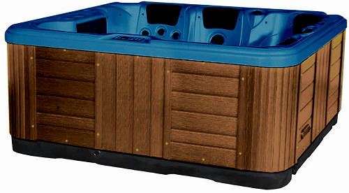 Larger image of Hot Tub Blue Ocean Hot Tub (Chocolate Cabinet & Grey Cover).