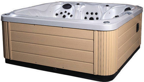 Larger image of Hot Tub White Venus Hot Tub (Light Yellow Cabinet & Gray Cover).