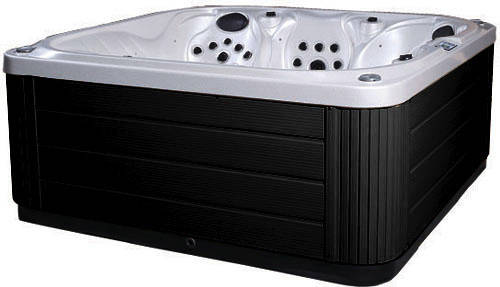 Larger image of Hot Tub White Venus Hot Tub (Black Cabinet & Gray Cover).