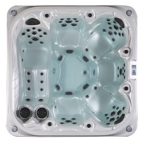 Example image of Hot Tub White Venus Hot Tub (Black Cabinet & Gray Cover).