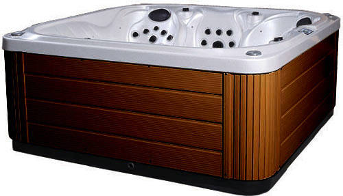 Larger image of Hot Tub White Venus Hot Tub (Chocolate Cabinet & Gray Cover).