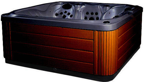 Larger image of Hot Tub Midnight Venus Hot Tub (Chocolate Cabinet & Yellow Cover).
