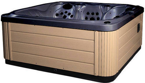Larger image of Hot Tub Midnight Venus Hot Tub (Light Yellow Cabinet & Brown Cover).