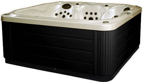 Larger image of Hot Tub Pearlescent Venus Hot Tub (Black Cabinet & Yellow Cover).