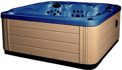 Larger image of Hot Tub Blue Venus Hot Tub (Light Yellow Cabinet & Yellow Cover).