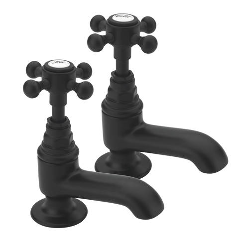 Larger image of Tre Mercati Allora Bath Taps (Pair, Matt Black).