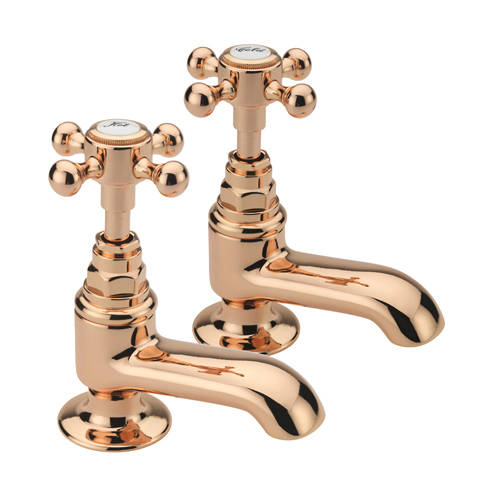 Larger image of Tre Mercati Allora Bath Taps (Pair, Rose Gold).